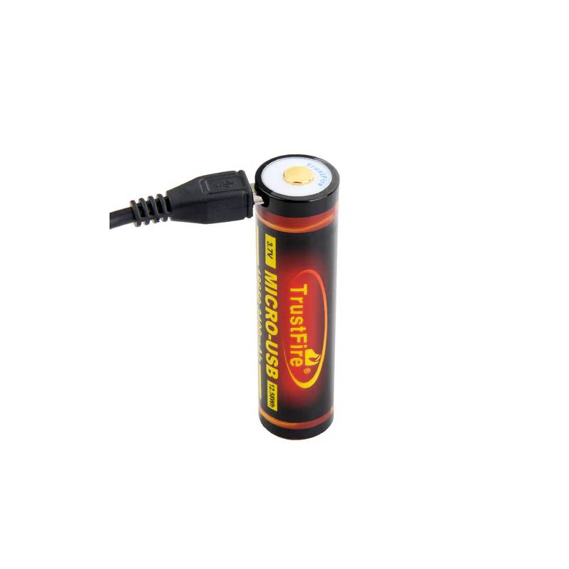 Trustfire Batería Recargable 18650 3400mAh con Puerto Micro USB