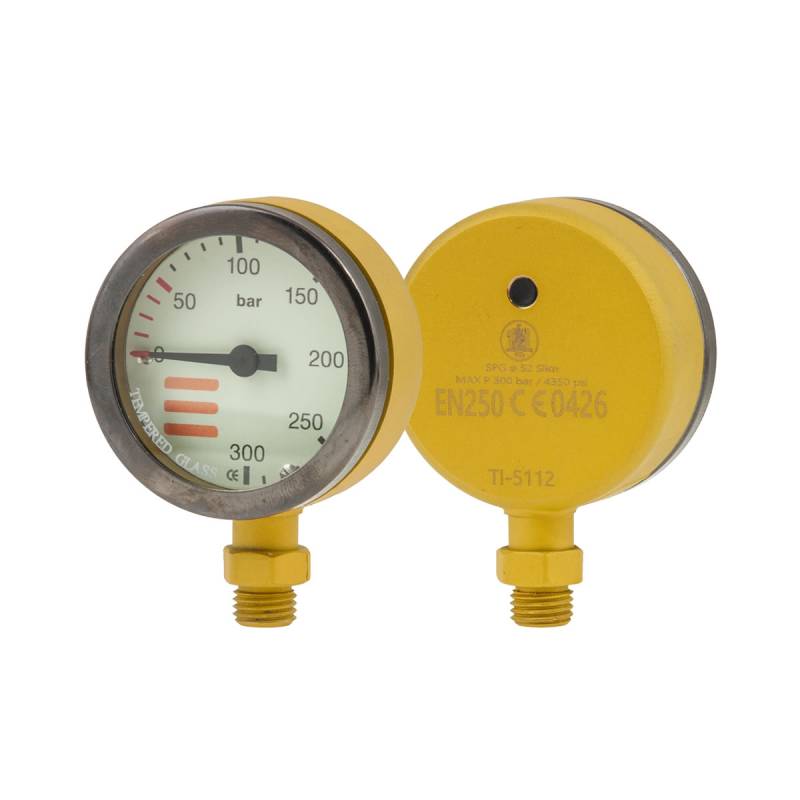 Tecline Pressure Gauge 52mm 300bar Yellow