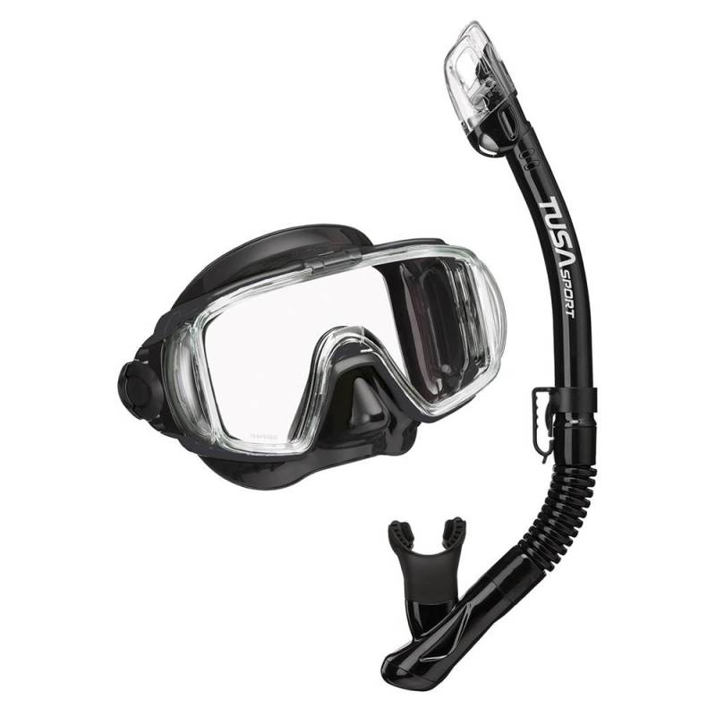 Tusa Set Máscara Visio Tri-Ex + Tubo USP-250 Negro