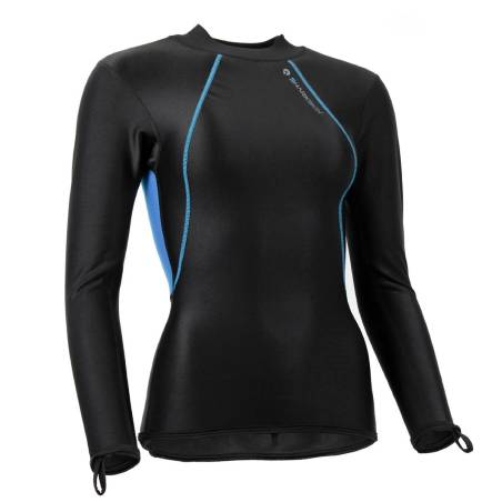 Sharkskin Camiseta Manga Larga Azul Mujer